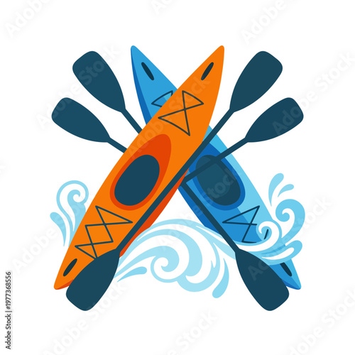 Kayaking Equipment Vector, Paddle Gear Outdoor Adventure Illustration, kayak svg