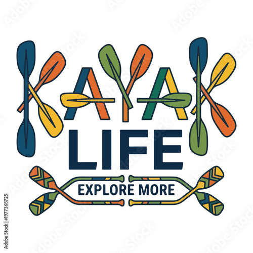 Creative Paddle Typography Vector Design, Kayaking Quote Lettering Illustration, kayak quote 