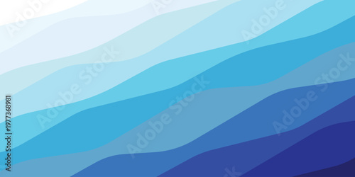 Abstract wave pattern with gradient hues of blue Dark blue paper waves abstract banner design.