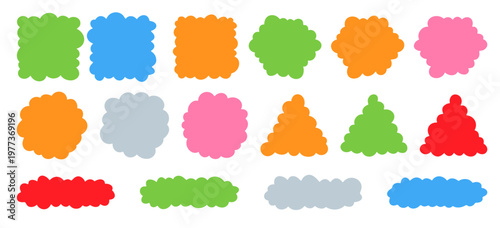 Abstract fluffy label shape with airy cloud form, soft rounded frame for backgrounds, banners and modern design elements