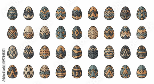 Scarab Beetles in Various Patterns.