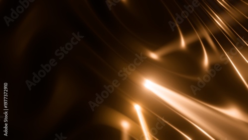 Fotografija Abstract Golden Liquid Light Background with Soft Reflections, Glowing Bokeh, an