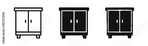 Kitchen Cabinet and Cupboard Storage Icon Set