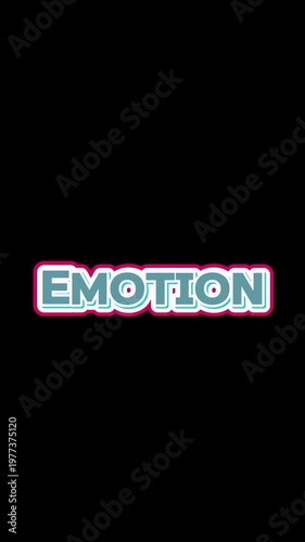 Emotion Text animation on black background 4k video