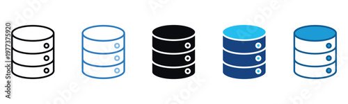 Database Icon Set Multiple Style Of