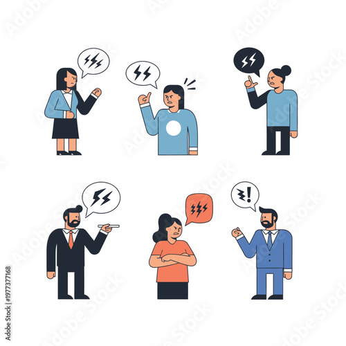 Business people arguing, conflict, disagreement, communication problems, stress, negotiation