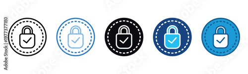 Secure Connection Icon Set Multiple Style Of