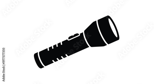 Black flashlight icon simple design isolated on white background silhouette