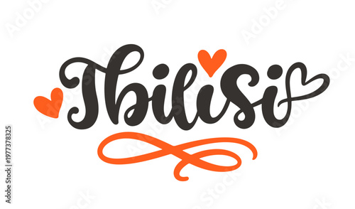 Tbilisi lettering. Elegant city name calligraphy