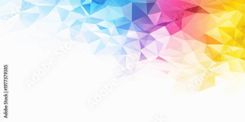 Abstract geometric design showcasing a spectrum of vibrant colors, creating a visually stimulating backdrop, a contemporary art form with striking visual impact.