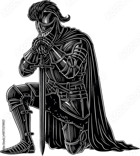 Intricate sketch of a guts berserk character in a pensive pose reflecting inner turmoil