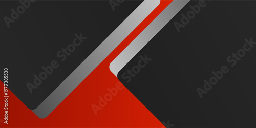 Black gradient polygon shapes, grey combination color on red background