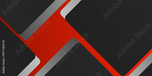 Black gradient polygon shapes, grey combination color on red background. Wallpaper simple concept. Abstract modern
