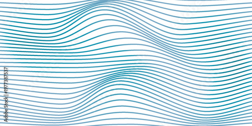 Abstract blue waves lines pattern design on white background
