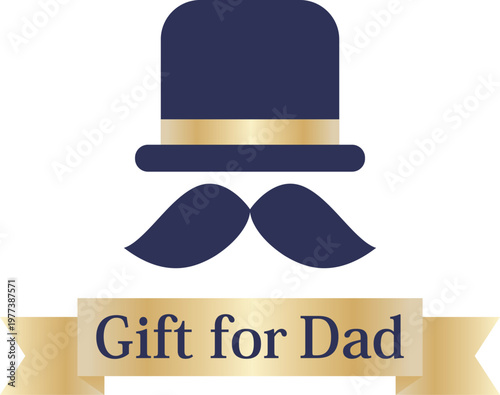 父の日のイラスト　ゴールド