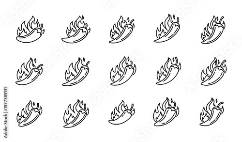 A vector graphic illustration of hot dogs on fire in a flat design style