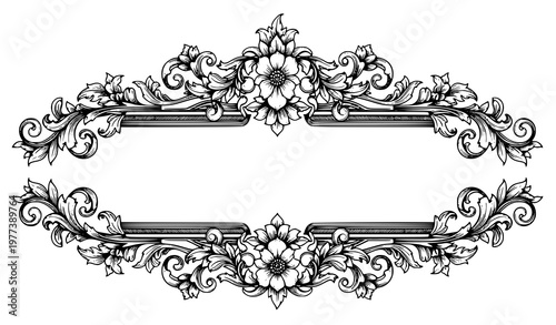 A beautiful floral border design with intricate illustrations and elegant lines