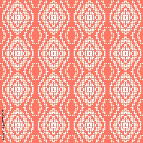 seamless pattern with red flowers