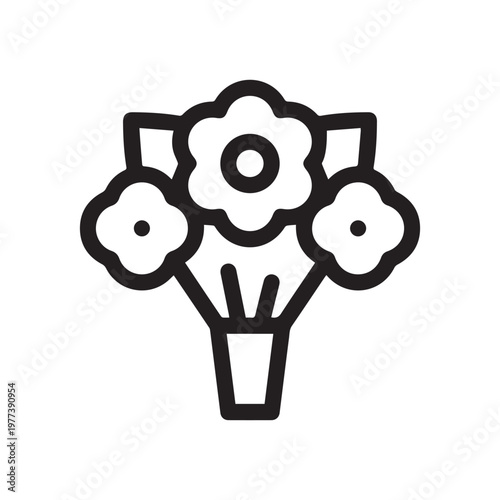 Wedding bouquet line icon, bridal bouquet vector symbol with editable stroke on white background 