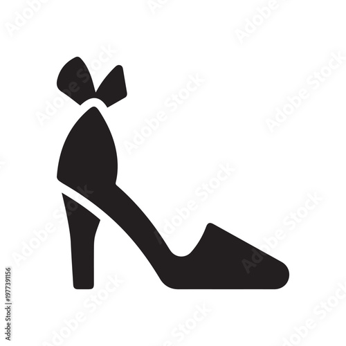 Bridal shoes vector icon on white background or silhouette vector 