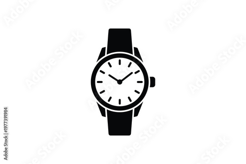 Black and white clock with smiling face, style time