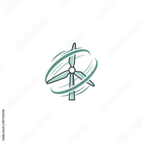 Green Fan Blades Spinning Fast.