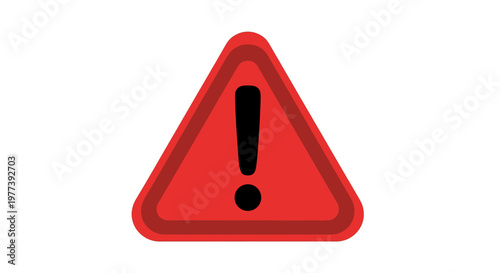A bright red triangular warning sign with a thick black border and a bold black exclamation mark inside.