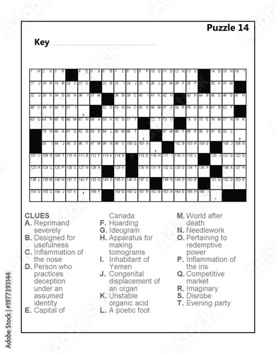 Printable Word Puzzle Worksheet: Vocabulary and Brain Teaser Activities for Students Acrostic Vol 2 Puzzle 14
