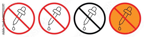 No Dropper with Clear Liquid and Realistic Glass Effect Vector.