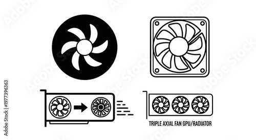 Graphic Processing Unit Fan and Cooling System Components for Computers