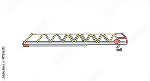Detailed view of a truss bridge.