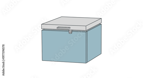 A blue and white cooler box.