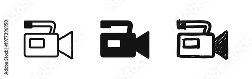 Video Camera and Camcorder Icons for Filming
