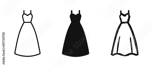 Wedding Dress and Bridal Gown Icons