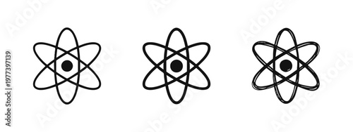 Atom Science and Nuclear Energy Icons