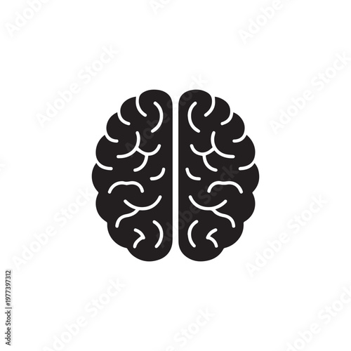  Brain cerebrum icon silhouette vector design art illustration