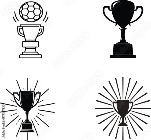 Trophy icons for soccer victory awards
