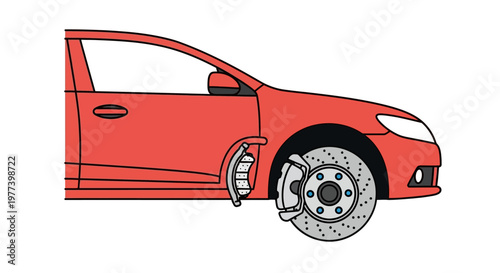 Red Car Brake System.
