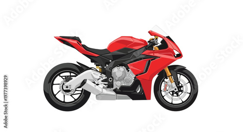 Red Motorcycle Sports Bike.
