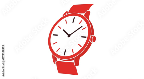 Red Watch Face Closeup.