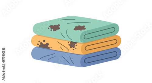 Stack of Colorful Towels.