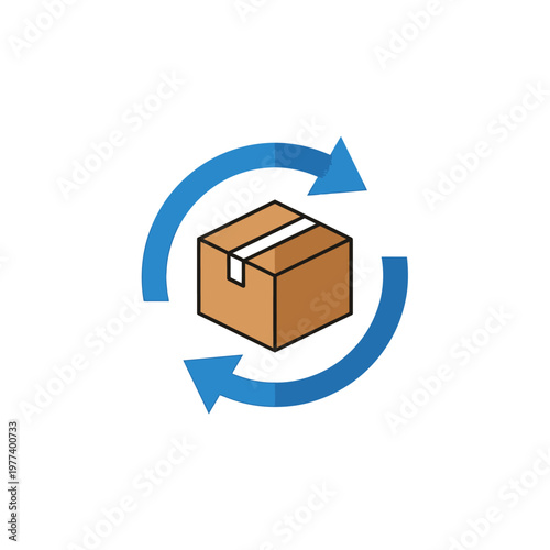 Brown cardboard parcel box package.