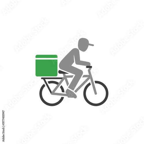 Delivery Person Riding Bicycle Fast.