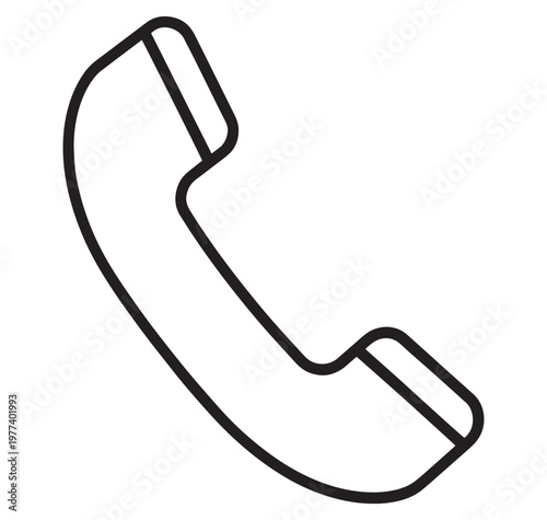 Simple black line drawing of a telephone handset