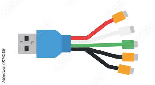 USB Cable with Multiple Connectors.