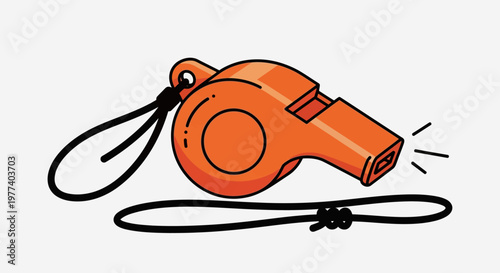 Whistle with black cord.