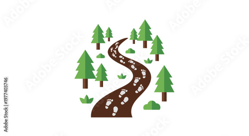 Winding Forest Road Illustration.