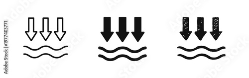 Precipitation and Rain Level Icons Set