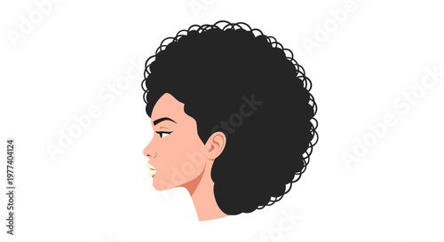 Woman with curly hair.