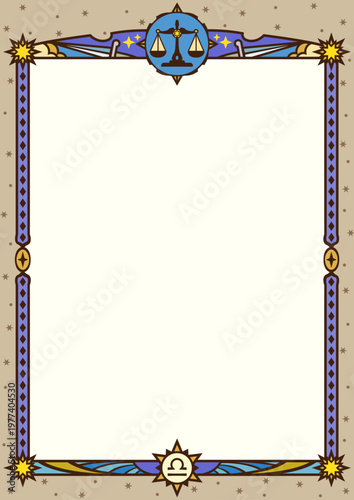 天秤座イラスト枠（カラー2）